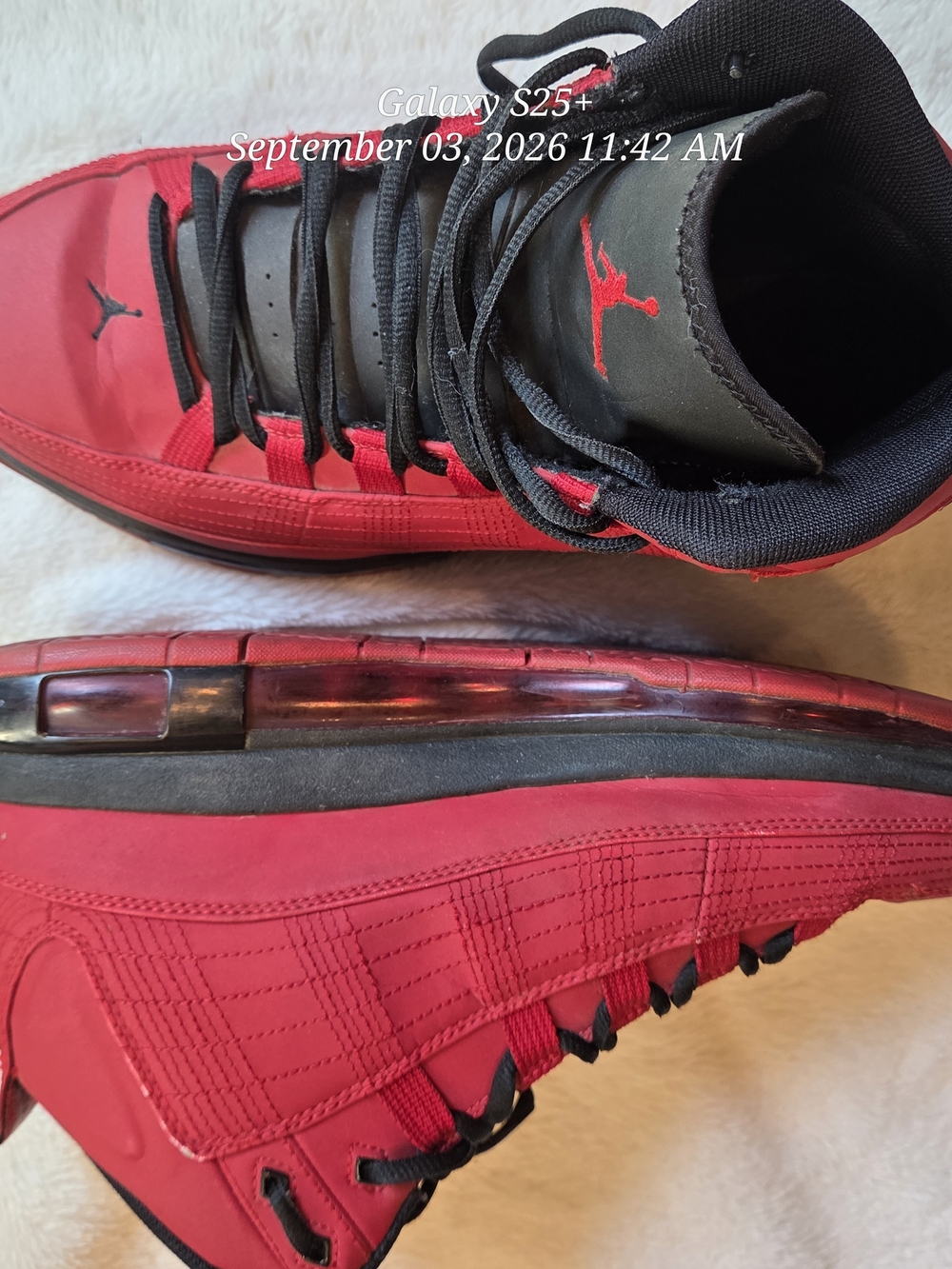 Air Jordan Men's Red and Black Basketball Shoes
